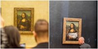 Dünyaca Ünlü Mona Lisa Tablosuna Pasta Fırlatıldı