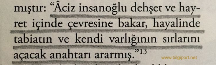 Aciz insanoğlu dehşet ve hayret içinde çevresine bakar