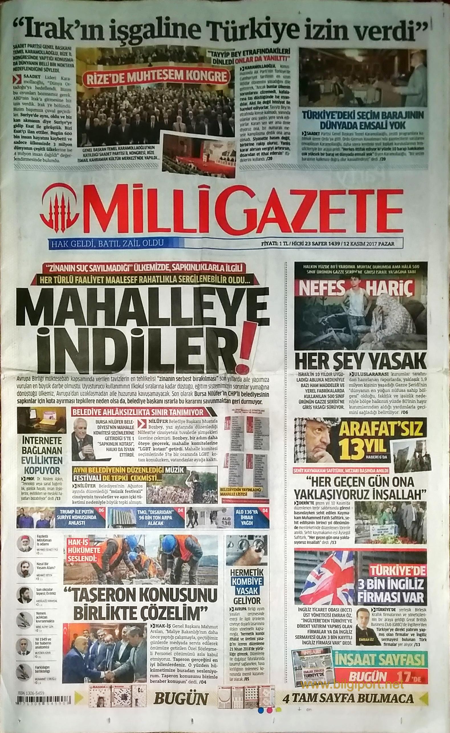 Milli Gazete - 12 Kasım 2017 Pazar